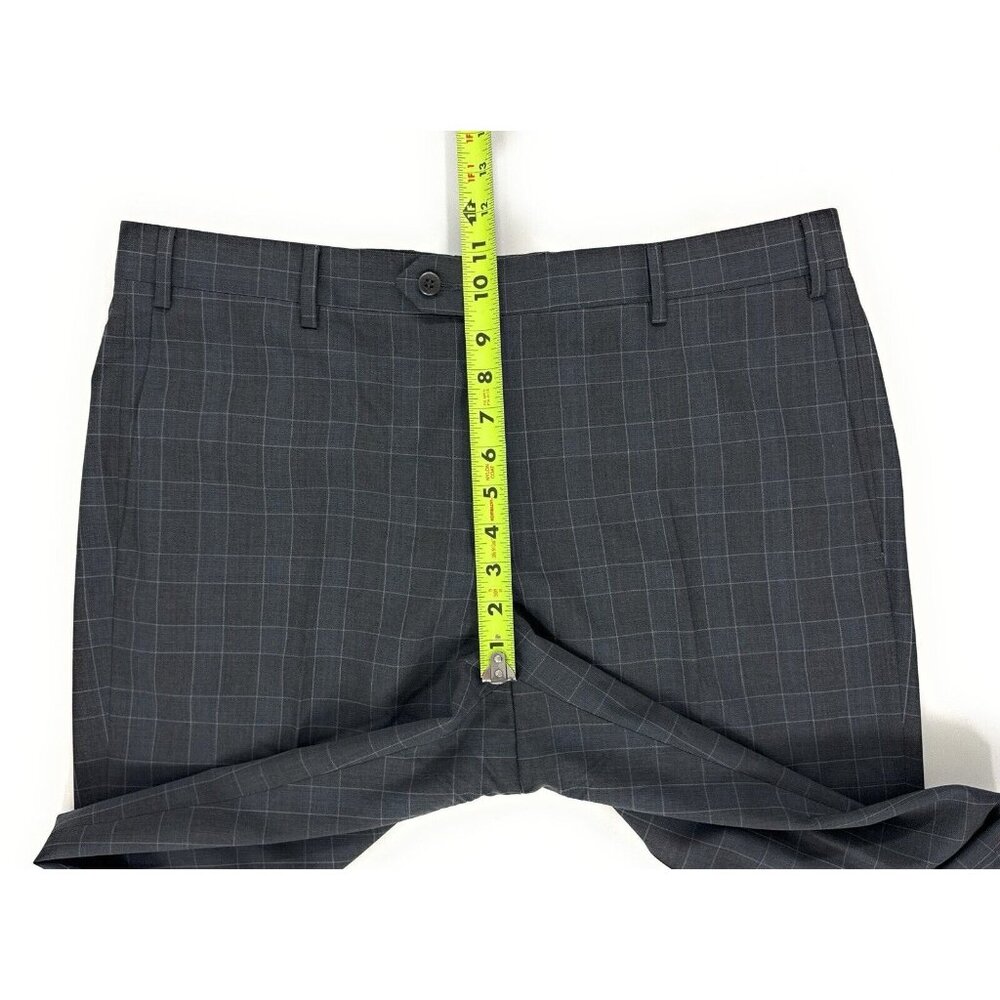 Zanella Parker Wool Dress Pants Mens Size 38x29 Slacks Trousers Gray Blue Cuffed - Picture 10 of 12